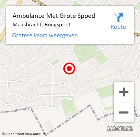 Locatie op kaart van de 112 melding: Ambulance Met Grote Spoed Naar Maasbracht, Boegspriet op 26 oktober 2013 13:50