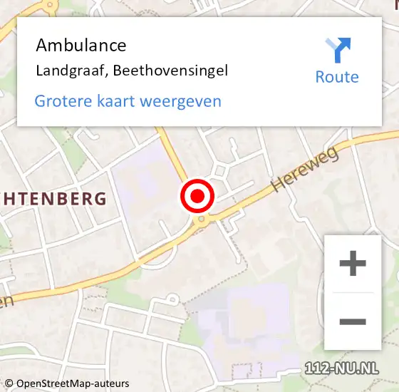 Locatie op kaart van de 112 melding: Ambulance Landgraaf, Beethovensingel op 3 januari 2015 09:02