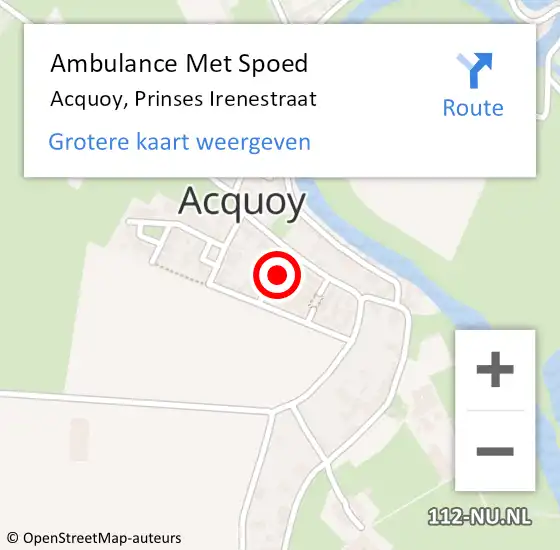 Locatie op kaart van de 112 melding: Ambulance Met Spoed Naar Acquoy, Prinses Irenestraat op 3 januari 2015 10:16