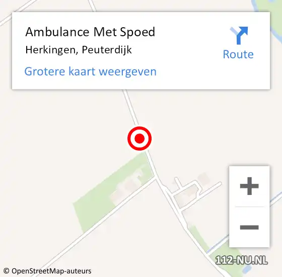 Locatie op kaart van de 112 melding: Ambulance Met Spoed Naar Herkingen, Peuterdijk op 3 januari 2015 10:17