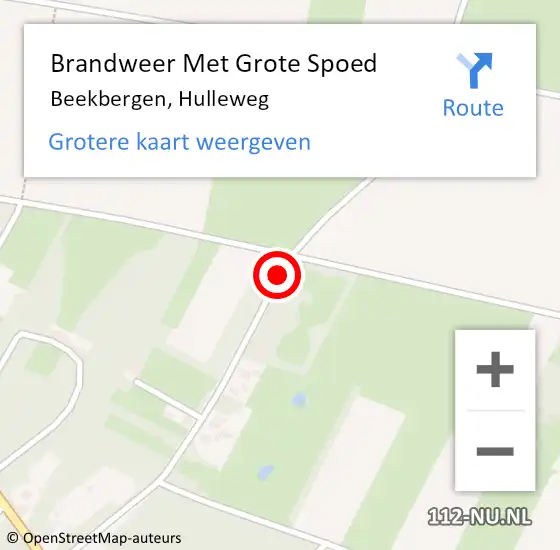 Locatie op kaart van de 112 melding: Brandweer Met Grote Spoed Naar Beekbergen, Hulleweg op 3 januari 2015 10:51