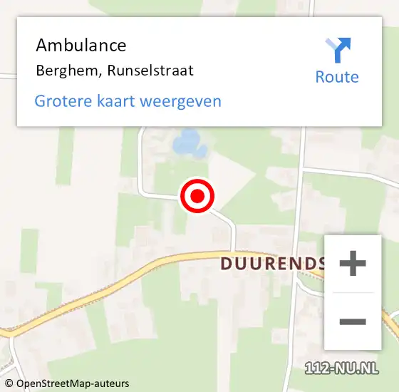 Locatie op kaart van de 112 melding: Ambulance Berghem, Runselstraat op 26 oktober 2013 14:06