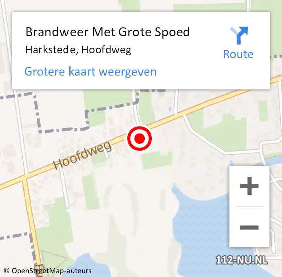 Locatie op kaart van de 112 melding: Brandweer Met Grote Spoed Naar Harkstede, Hoofdweg op 26 oktober 2013 14:09