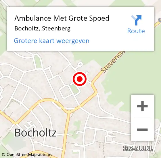 Locatie op kaart van de 112 melding: Ambulance Met Grote Spoed Naar Bocholtz, Steenberg op 3 januari 2015 15:01