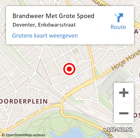 Locatie op kaart van de 112 melding: Brandweer Met Grote Spoed Naar Deventer, Enkdwarsstraat op 3 januari 2015 16:01