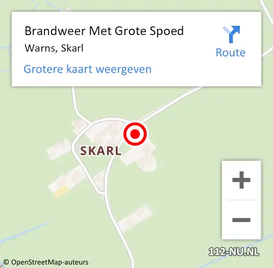 Locatie op kaart van de 112 melding: Brandweer Met Grote Spoed Naar Warns, Skarl op 3 januari 2015 16:06