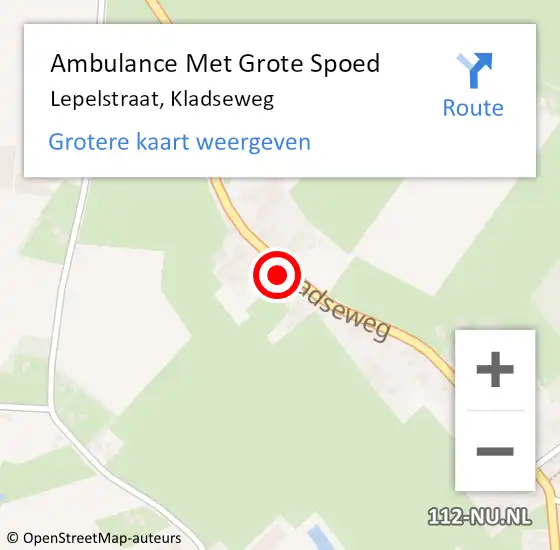 Locatie op kaart van de 112 melding: Ambulance Met Grote Spoed Naar Lepelstraat, Kladseweg op 3 januari 2015 16:50