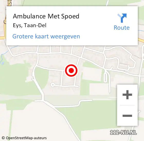 Locatie op kaart van de 112 melding: Ambulance Met Spoed Naar Eys, Taan-Del op 26 oktober 2013 14:36