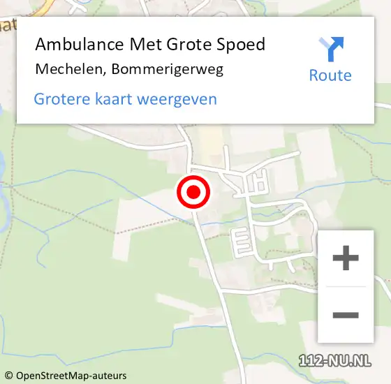 Locatie op kaart van de 112 melding: Ambulance Met Grote Spoed Naar Mechelen, Bommerigerweg op 3 januari 2015 17:52