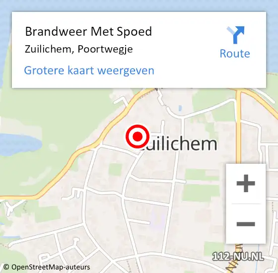 Locatie op kaart van de 112 melding: Brandweer Met Spoed Naar Zuilichem, Poortwegje op 3 januari 2015 20:17