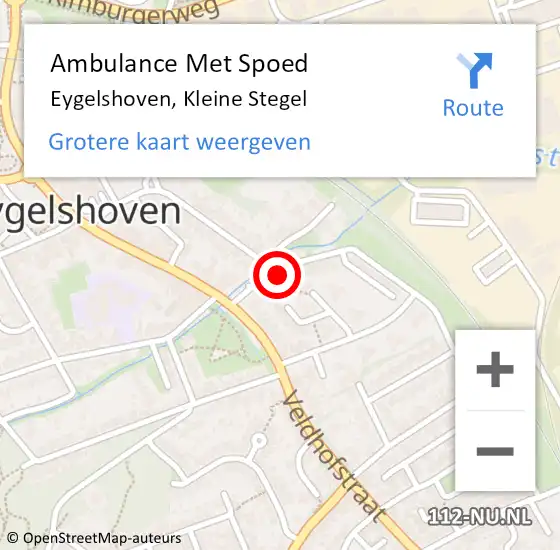 Locatie op kaart van de 112 melding: Ambulance Met Spoed Naar Eygelshoven, Kleine Stegel op 3 januari 2015 20:56