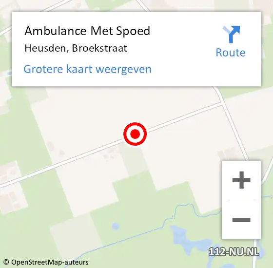 Locatie op kaart van de 112 melding: Ambulance Met Spoed Naar Heusden, Broekstraat op 3 januari 2015 21:36