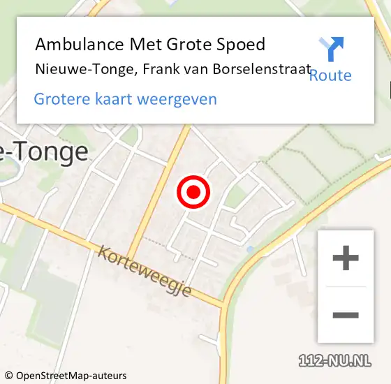 Locatie op kaart van de 112 melding: Ambulance Met Grote Spoed Naar Nieuwe-Tonge, Frank van Borselenstraat op 3 januari 2015 22:11