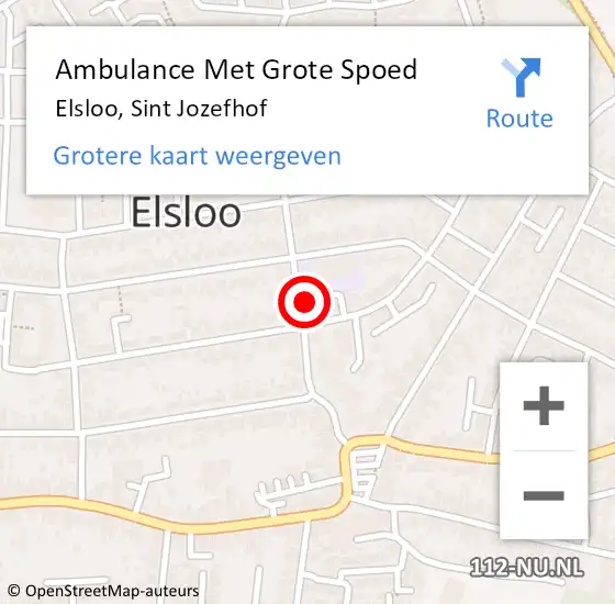 Locatie op kaart van de 112 melding: Ambulance Met Grote Spoed Naar Elsloo, Sint Jozefhof op 4 januari 2015 00:57
