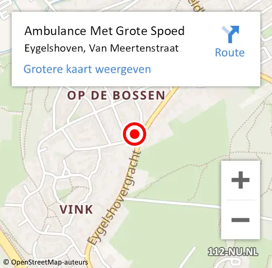 Locatie op kaart van de 112 melding: Ambulance Met Grote Spoed Naar Eygelshoven, Van Meertenstraat op 4 januari 2015 06:09