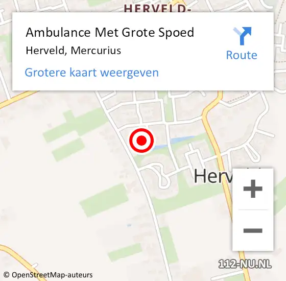 Locatie op kaart van de 112 melding: Ambulance Met Grote Spoed Naar Herveld, Mercurius op 4 januari 2015 06:51