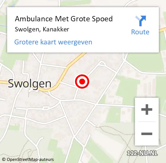 Locatie op kaart van de 112 melding: Ambulance Met Grote Spoed Naar Swolgen, Kanakker op 4 januari 2015 06:56