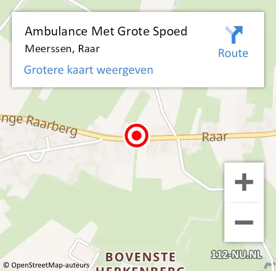 Locatie op kaart van de 112 melding: Ambulance Met Grote Spoed Naar Meerssen, Raar op 4 januari 2015 07:47