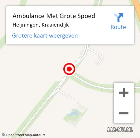 Locatie op kaart van de 112 melding: Ambulance Met Grote Spoed Naar Heijningen, Kraaiendijk op 26 oktober 2013 15:25