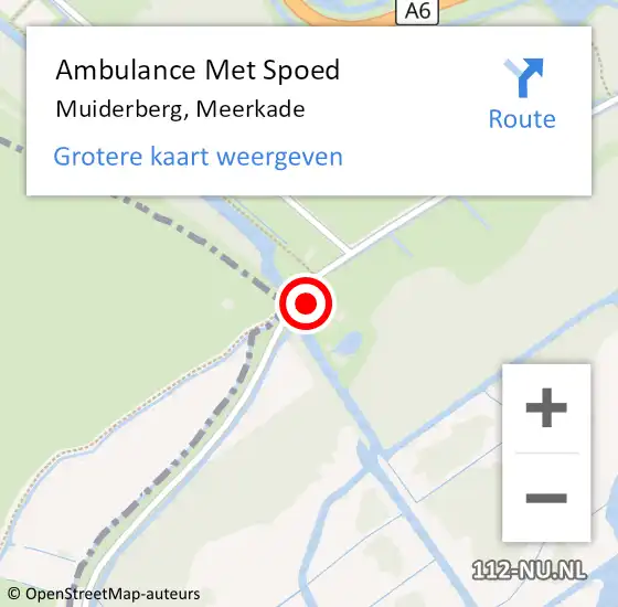 Locatie op kaart van de 112 melding: Ambulance Met Spoed Naar Muiderberg, Meerkade op 4 januari 2015 09:30