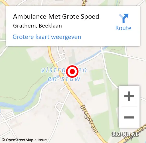 Locatie op kaart van de 112 melding: Ambulance Met Grote Spoed Naar Grathem, Beeklaan op 4 januari 2015 09:47