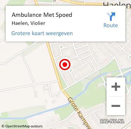 Locatie op kaart van de 112 melding: Ambulance Met Spoed Naar Haelen, Violier op 4 januari 2015 10:37