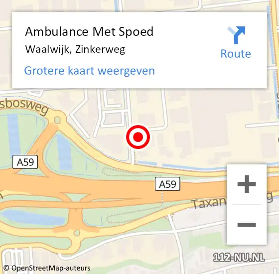 Locatie op kaart van de 112 melding: Ambulance Met Spoed Naar Waalwijk, Zinkerweg op 4 januari 2015 10:38