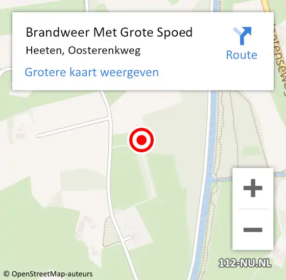 Locatie op kaart van de 112 melding: Brandweer Met Grote Spoed Naar Heeten, Oosterenkweg op 4 januari 2015 10:45