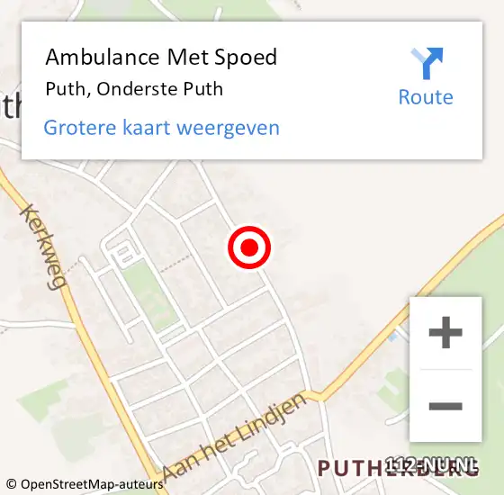 Locatie op kaart van de 112 melding: Ambulance Met Spoed Naar Puth, Onderste Puth op 4 januari 2015 12:12