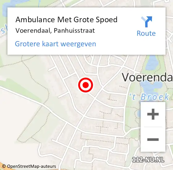 Locatie op kaart van de 112 melding: Ambulance Met Grote Spoed Naar Voerendaal, Panhuisstraat op 4 januari 2015 13:23