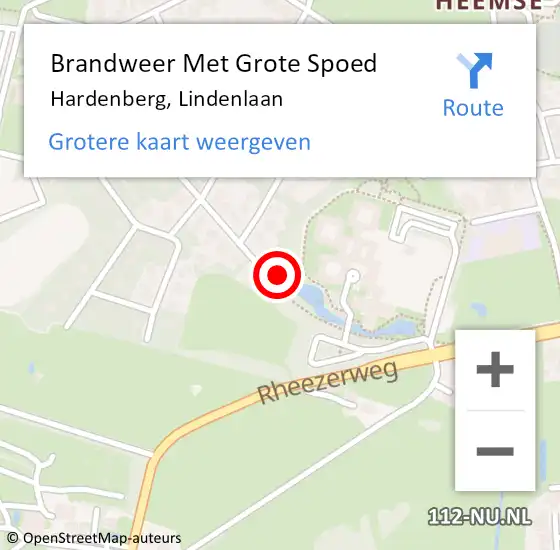 Locatie op kaart van de 112 melding: Brandweer Met Grote Spoed Naar Hardenberg, Lindenlaan op 4 januari 2015 13:54