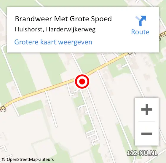 Locatie op kaart van de 112 melding: Brandweer Met Grote Spoed Naar Hulshorst, Harderwijkerweg op 4 januari 2015 14:05