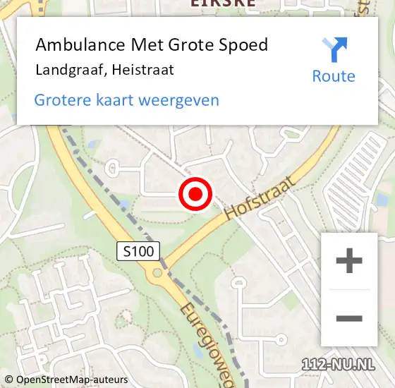 Locatie op kaart van de 112 melding: Ambulance Met Grote Spoed Naar Landgraaf, Heistraat op 4 januari 2015 14:49