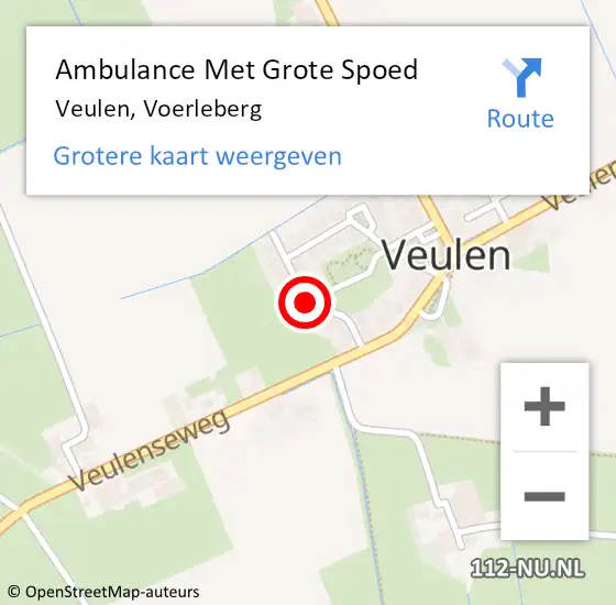 Locatie op kaart van de 112 melding: Ambulance Met Grote Spoed Naar Veulen, Voerleberg op 4 januari 2015 15:45