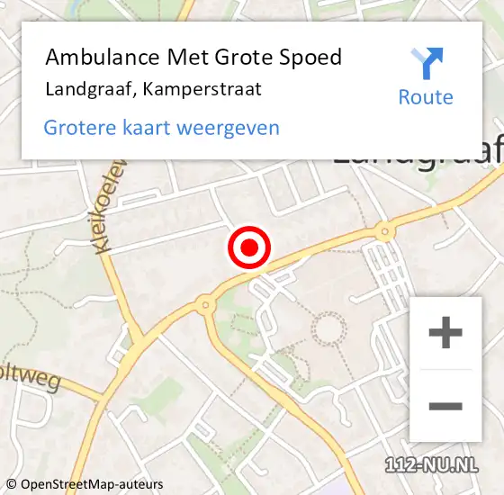 Locatie op kaart van de 112 melding: Ambulance Met Grote Spoed Naar Landgraaf, Kamperstraat op 4 januari 2015 18:07