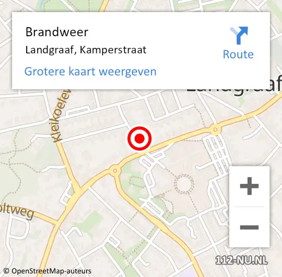 Locatie op kaart van de 112 melding: Brandweer Landgraaf, Kamperstraat op 4 januari 2015 18:07