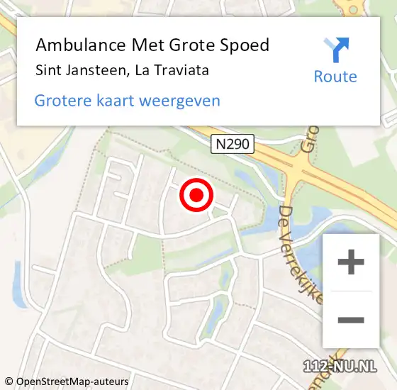 Locatie op kaart van de 112 melding: Ambulance Met Grote Spoed Naar Sint Jansteen, La Traviata op 4 januari 2015 19:08