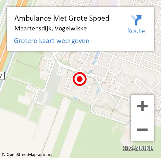 Locatie op kaart van de 112 melding: Ambulance Met Grote Spoed Naar Maartensdijk, Vogelwikke op 4 januari 2015 20:47