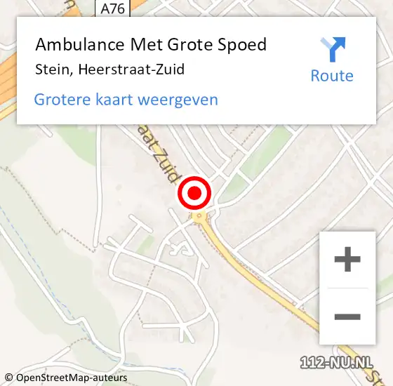 Locatie op kaart van de 112 melding: Ambulance Met Grote Spoed Naar Stein, Heerstraat-Zuid op 4 januari 2015 21:12