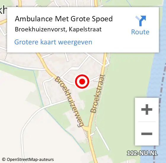 Locatie op kaart van de 112 melding: Ambulance Met Grote Spoed Naar Broekhuizenvorst, Kapelstraat op 4 januari 2015 21:42