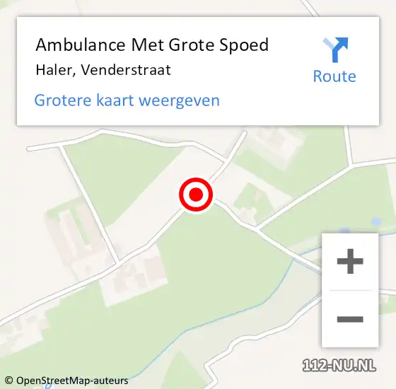 Locatie op kaart van de 112 melding: Ambulance Met Grote Spoed Naar Haler, Venderstraat op 4 januari 2015 23:58