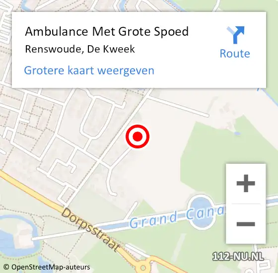 Locatie op kaart van de 112 melding: Ambulance Met Grote Spoed Naar Renswoude, De Kweek op 5 januari 2015 00:59