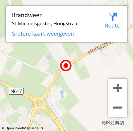 Locatie op kaart van de 112 melding: Brandweer St Michielsgestel, Hoogstraat op 5 januari 2015 01:37