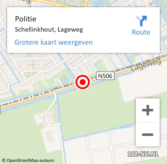 Locatie op kaart van de 112 melding: Politie Schellinkhout, Lageweg op 5 januari 2015 06:40