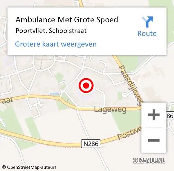 Locatie op kaart van de 112 melding: Ambulance Met Grote Spoed Naar Poortvliet, Schoolstraat op 5 januari 2015 07:27