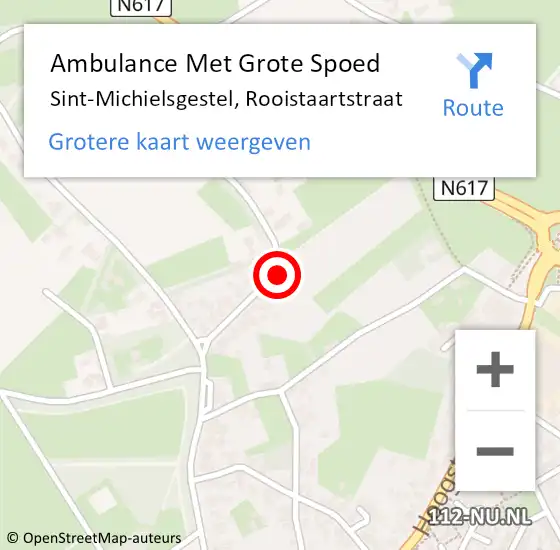 Locatie op kaart van de 112 melding: Ambulance Met Grote Spoed Naar Sint-Michielsgestel, Rooistaartstraat op 5 januari 2015 07:46