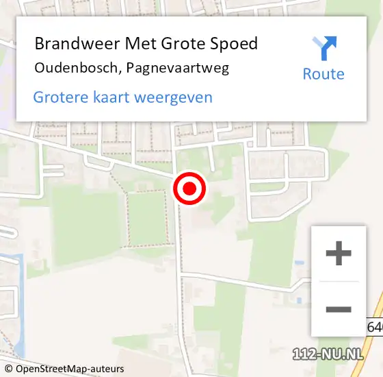 Locatie op kaart van de 112 melding: Brandweer Met Grote Spoed Naar Oudenbosch, Pagnevaartweg op 26 oktober 2013 17:09