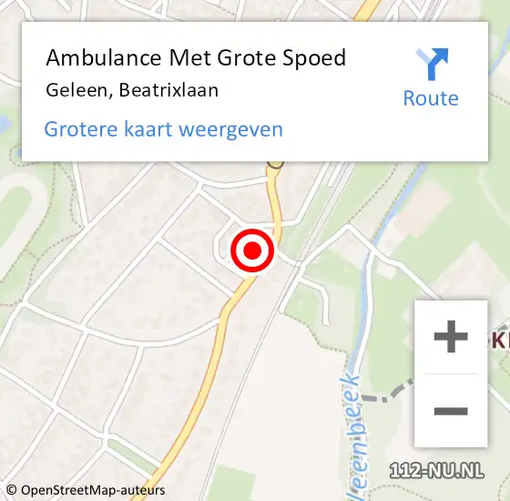 Locatie op kaart van de 112 melding: Ambulance Met Grote Spoed Naar Geleen, Beatrixlaan op 5 januari 2015 09:21