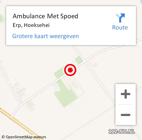 Locatie op kaart van de 112 melding: Ambulance Met Spoed Naar Erp, Hoeksehei op 5 januari 2015 10:30