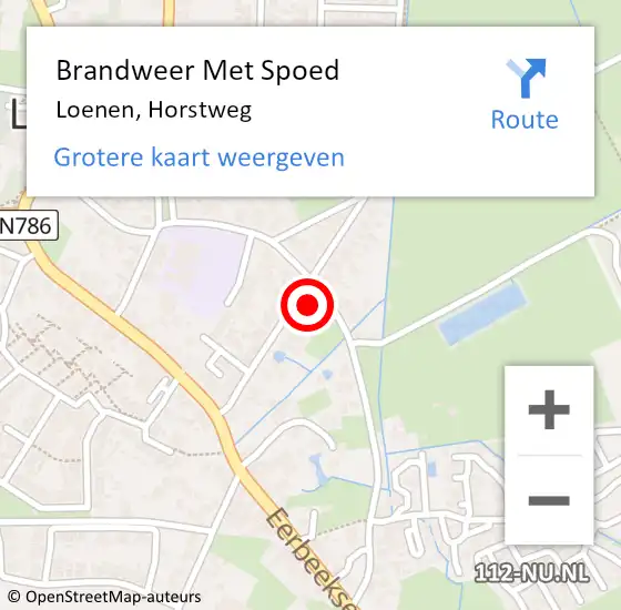 Locatie op kaart van de 112 melding: Brandweer Met Spoed Naar Loenen, Horstweg op 26 oktober 2013 17:24